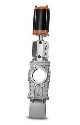 A bi-directional tight Knife Gate Valve with a through-going plate. HG